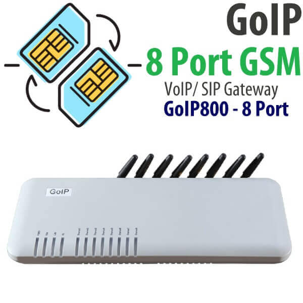 GoIP800-8 Port GSM VoIP Gateway with SIP support